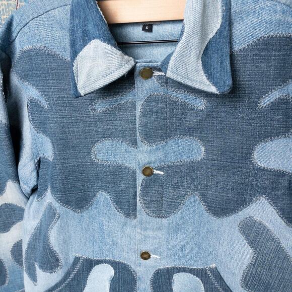 Custom upcycled patchwork denim jacket - Picture 4 of 7